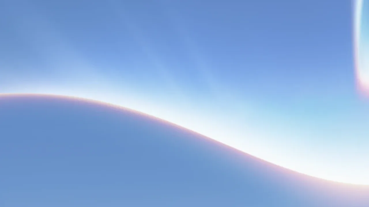 Desktop wallpaper: a soft blue gradient with a glowing white curve